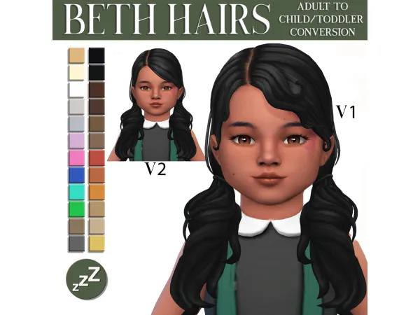 Maxis Match AH00B HAIR CONVERSIONS sims by sleepyz - The Sims 4 Custom Content