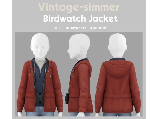 Maxis Match Birdwatch Jacket simmer by vintage - The Sims 4 custom content