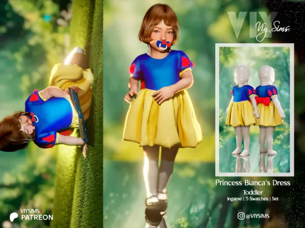 Alpha Toddler Princess Bianca's Dress by Viy_Sims - The Sims 4 custom content