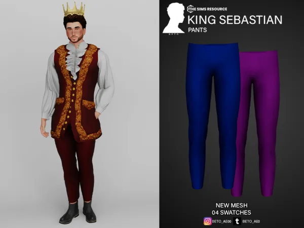 Alpha King Sebastian (Pants) by Beto_ae0 - The Sims 4 Custom Content