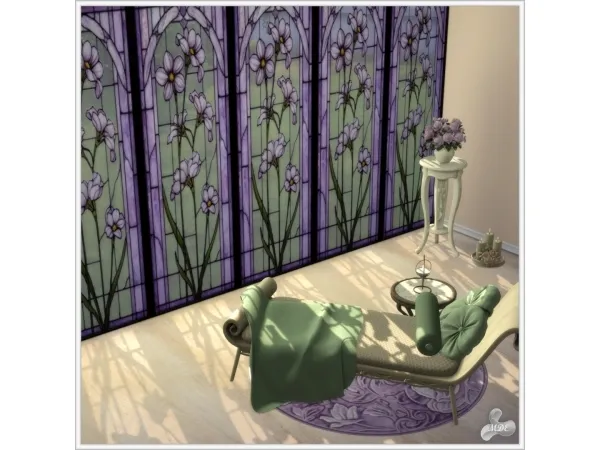 Mix February Bloom Stained Glass Walls - The Sims 4 Custom Content