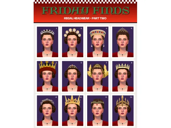 Mix Regal Headwear 2 by thesimline - The Sims 4 Custom Content