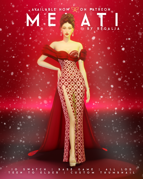 Mix MELATI DRESS by simsfinds - The Sims 4 custom content