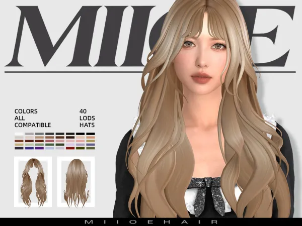 Maxis Match MIIOE Long hair by MIIOE - The Sims 4 Custom Content
