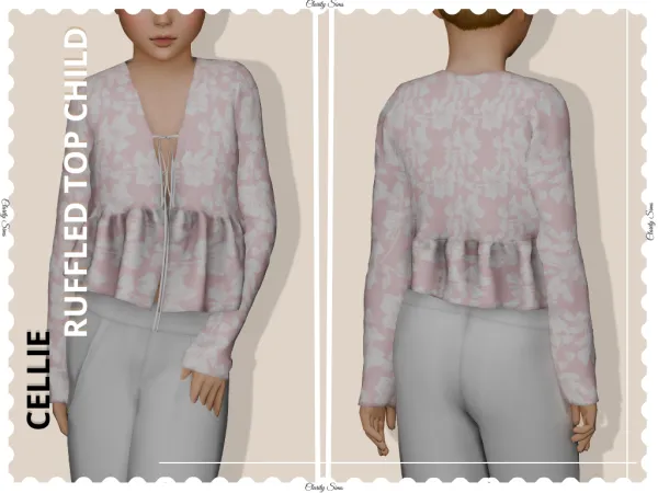 Alpha Cellie Ruffled Top Child - The Sims 4 custom content
