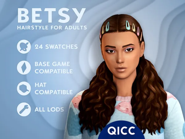Maxis Match Betsy Hair - The Sims 4 Custom Content