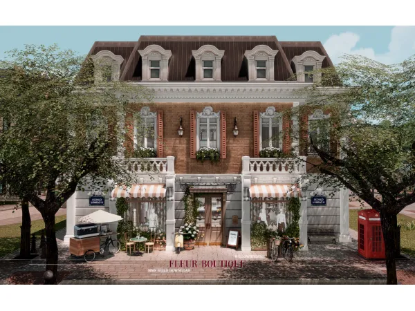 Alpha Fleur Boutique Cafe by WillowBeeSims - The Sims 4 Custom Content