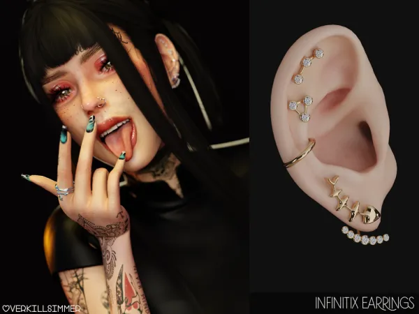 Mix Infinitix earrings - The Sims 4 Custom Content
