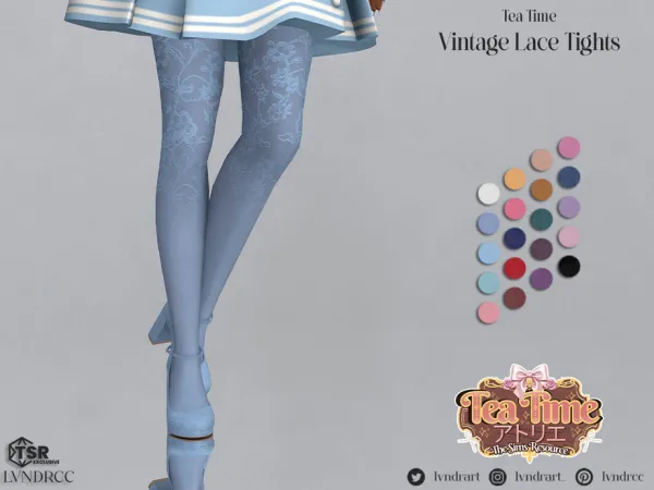 Alpha Vintage Lace Tights by LVNDRCC - The Sims 4 Custom Content
