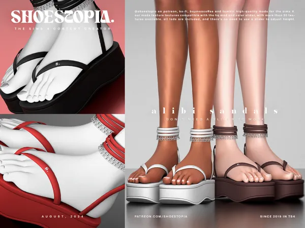 Alpha Alibi Sandals - The Sims 4 Custom Content