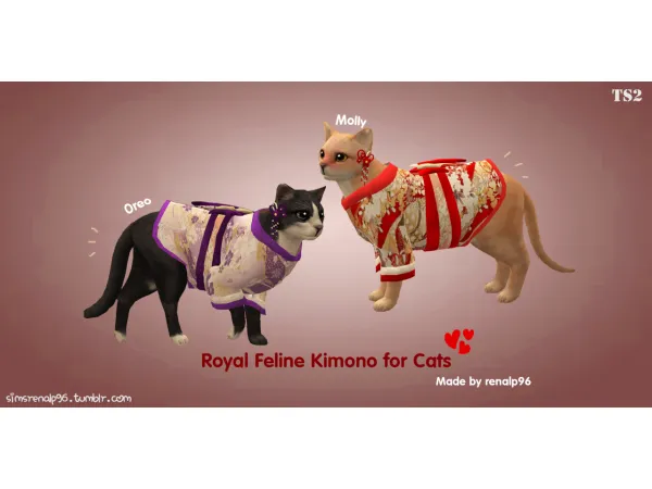 simsrenalp96 Royal Feline Kimono for Cats - The Sims 2 Custom Content