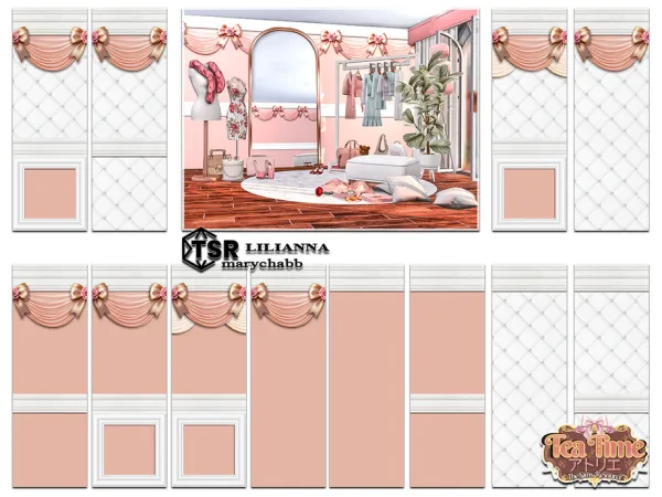Mix Tea Time Lilianna Wallpaper - The Sims 4 Custom Content