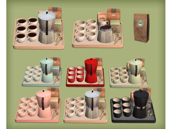 jacky93sims Geyser Coffee Maker with Tray Functional - The Sims 2 Custom Content