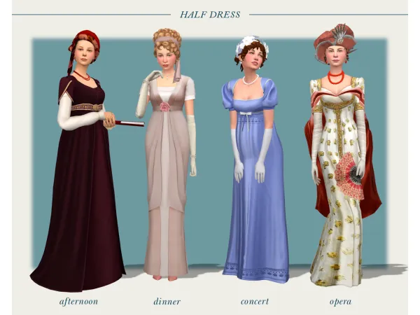 Mix 1800s female lookbook by thesimline - The Sims 4 Custom Content