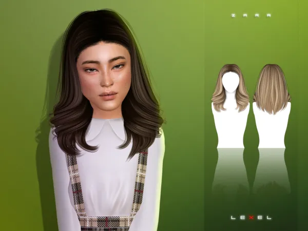 Alpha LEXEL Zara child hairstyle - The Sims 4 Custom Content