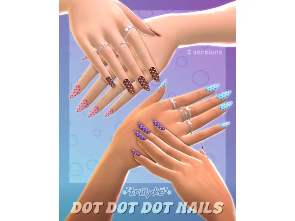 Maxis Match Dot Dot Dot Nails by trillyke - The Sims 4 Custom Content