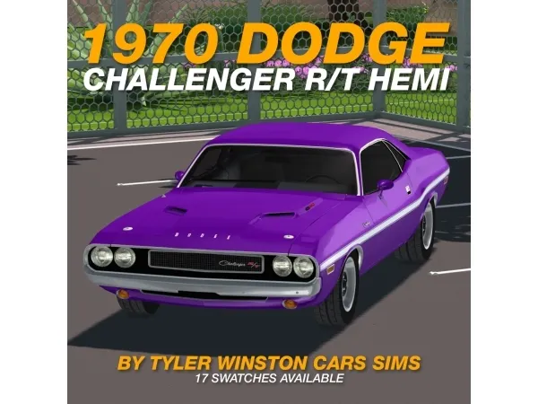 Alpha Tyler Winston Cars 1970 Dodge Challenger RT Hemi - The Sims 4 Custom Content