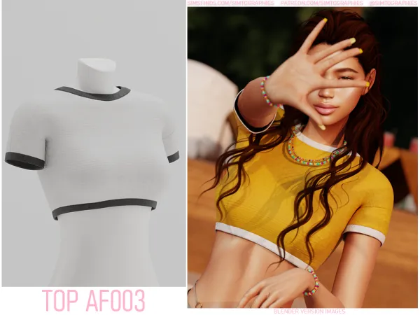 Alpha Top AF003 - The Sims 4 Custom Content